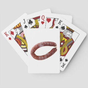 Chorizo sausage isolated as Cut Poker Cards