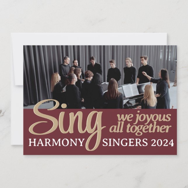Chorus Choir Merry Christmas Singer Music Photo Holiday Card (Front)