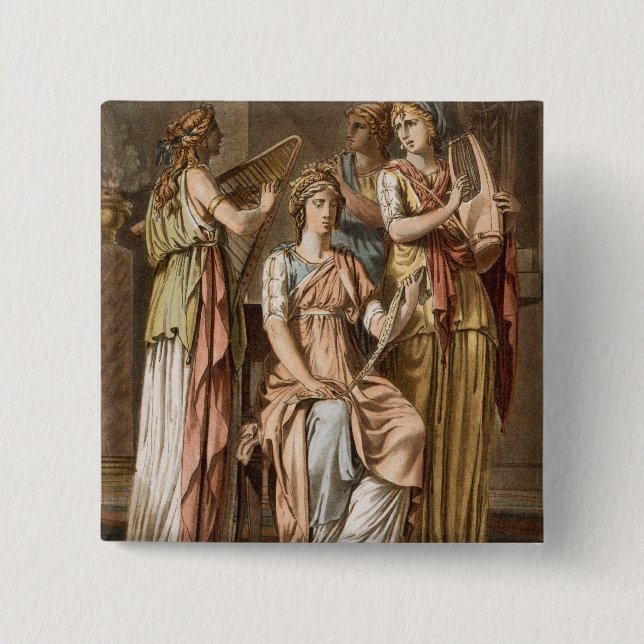 Chorus of Israelite Women, costumes for 'Esther' b Pinback Button (Front)
