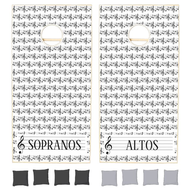 Chorus Soprano Alto Musical Note Cornhole Set (Set)
