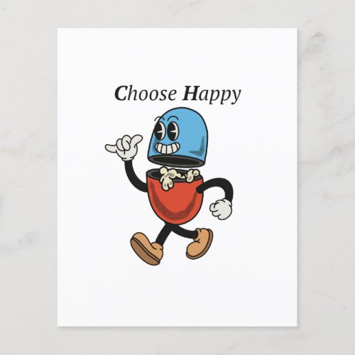 Chose happy with pill groovy character design