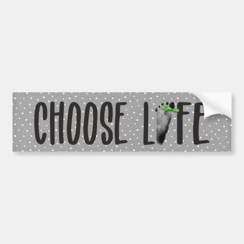 Chose Life Baby Footprint with Bow  Bumper Sticker