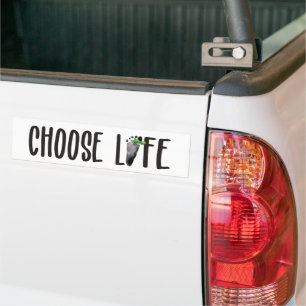 Chose Life Baby Footprint with Bow  Bumper Sticker