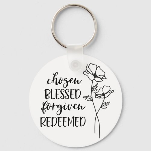 Chosen Blessed Forgiven Redeemed Keychain