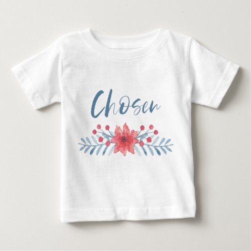 Chosen Blue and Pink Flowers Kids Adoption Baby T_Shirt