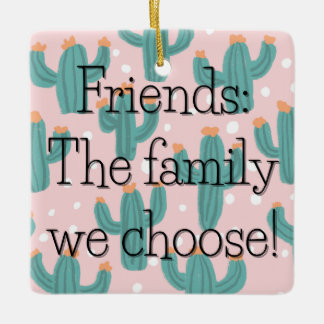 Chosen Family Cacti Square Gift Tag / Ceramic Ornament