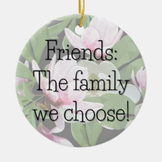 Chosen Family Dogwood Round Gift Tag / Ceramic Ornament