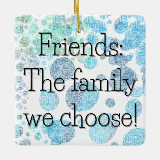 Chosen Family Textured Polka Dot Square Gift Tag / Ceramic Ornament