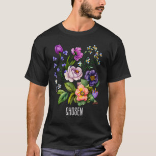 Chosen Floral for Women Flowers Faith Based T-Shirt