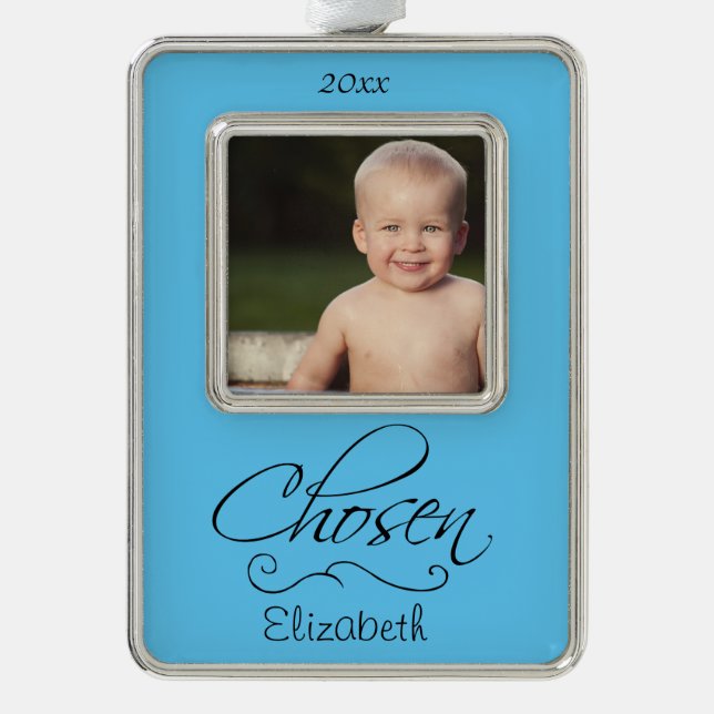 Chosen Foster Care, Adoption Theme Dated Gift Christmas Ornament (Front)