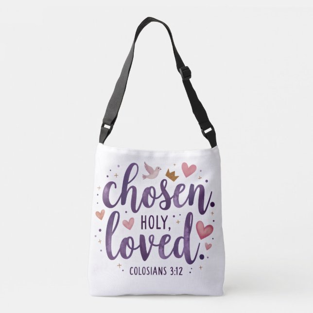 Chosen Holy Loved Scripture Tote Bag  (Back)