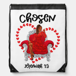 Chosen Jeremiah 1:5 Valentine Galentines Day God Drawstring Bag