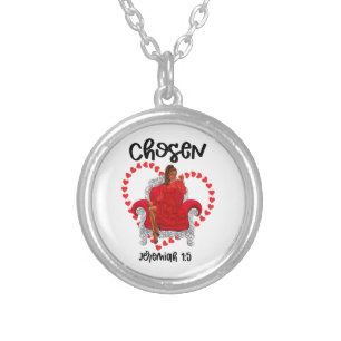 Chosen Jeremiah 1:5 Valentine Galentines Day God Silver Plated Necklace