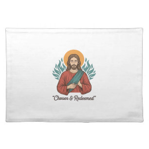 Chosen & Redeemed Christian Vintage Jesus T-Shirt Cloth Placemat