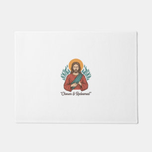 Chosen & Redeemed Christian Vintage Jesus T-Shirt Doormat