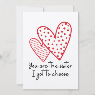 Chosen Sister Thank You Card Best Friend Gift