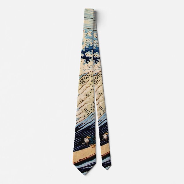 Choshi in the Simosa province by Katsushika Hokusa Neck Tie (Front)