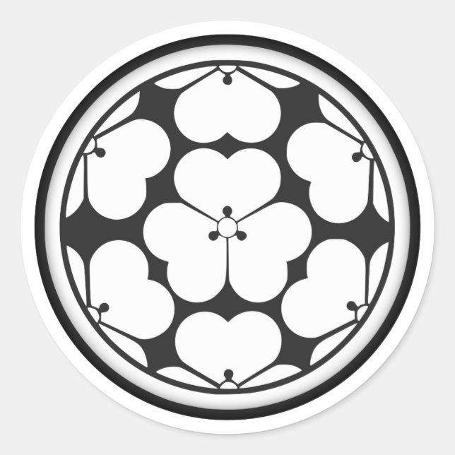 Chosokabe Clan Kamon Classic Round Sticker (Front)
