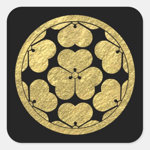 Chosokabe Mon Japanese clan gold foil Sticker | Zazzle