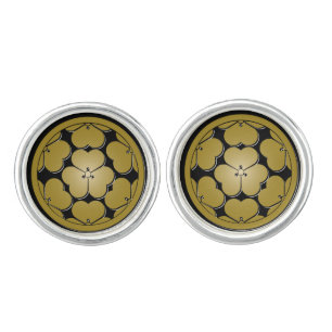 Chosokabe Mon Japanese samurai clan Cufflinks