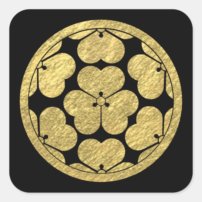 Chosokabe Mon Japanese samurai clan Square Sticker (Front)