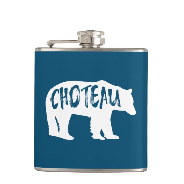 Choteau Montana Bear Flask (Front)