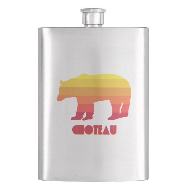 Choteau Montana Rainbow Bear Flask (Front)