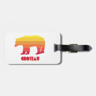Choteau Montana Rainbow Bear Luggage Tag
