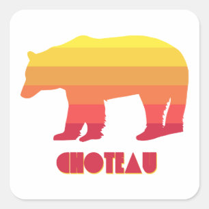Choteau Montana Rainbow Bear Square Sticker