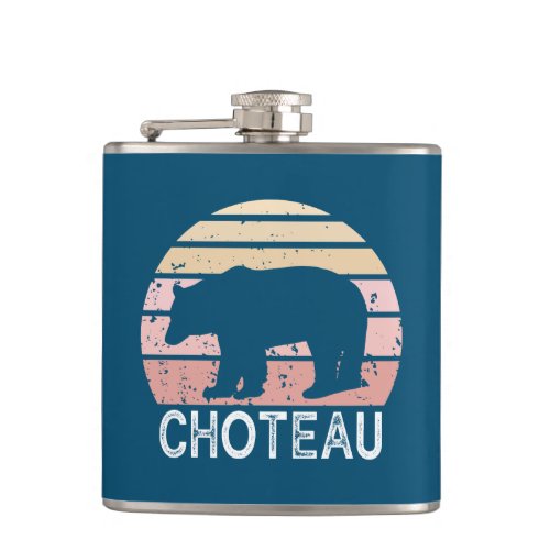 Choteau Montana Retro Bear Flask