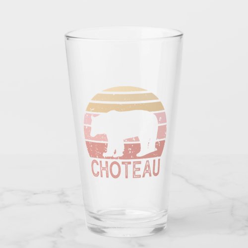 Choteau Montana Retro Bear Glass