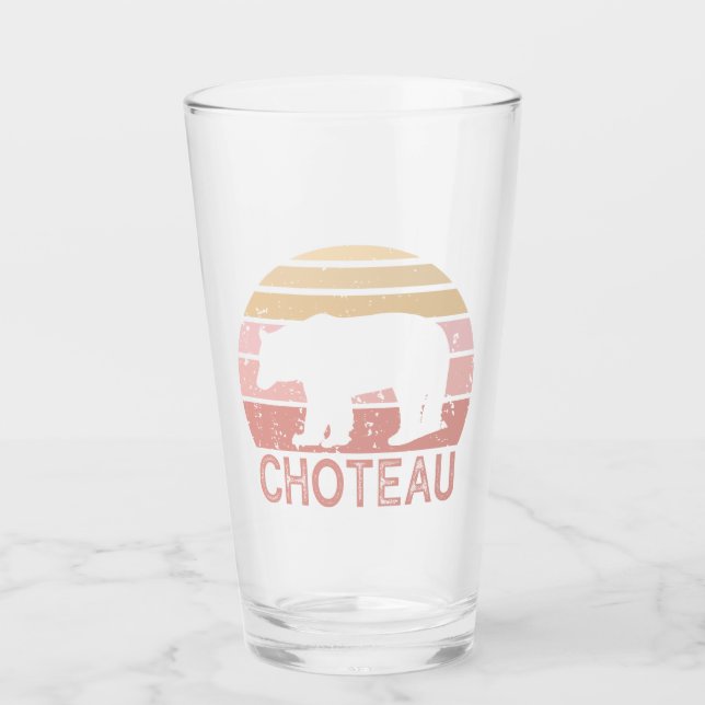 Choteau Montana Retro Bear Glass (Front)