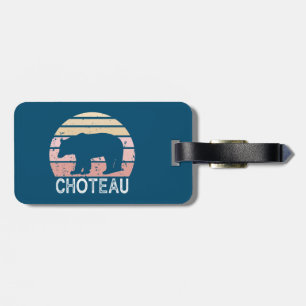 Choteau Montana Retro Bear Luggage Tag