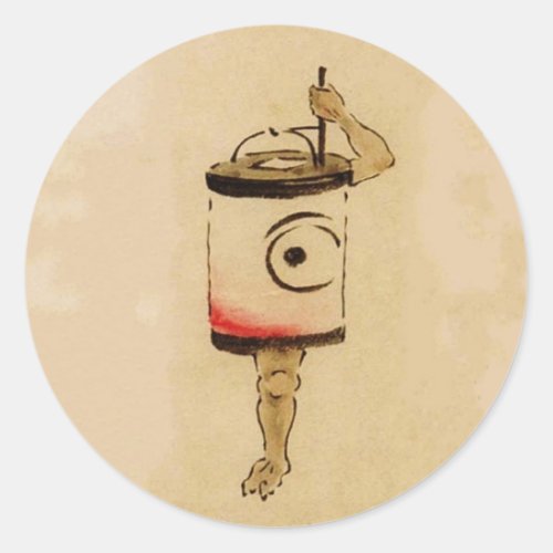 Chouchin_obake Paper Lantern Ghost Classic Round Sticker