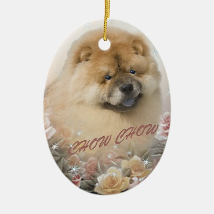 CHOW CHOW among roses Christmas Ornament