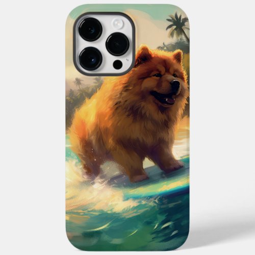 Chow Chow Beach Surfing Painting Case_Mate iPhone 14 Pro Max Case