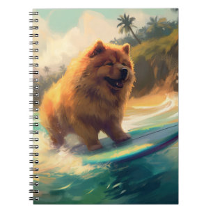 Chow Chow Beach Surfing Painting Notebook