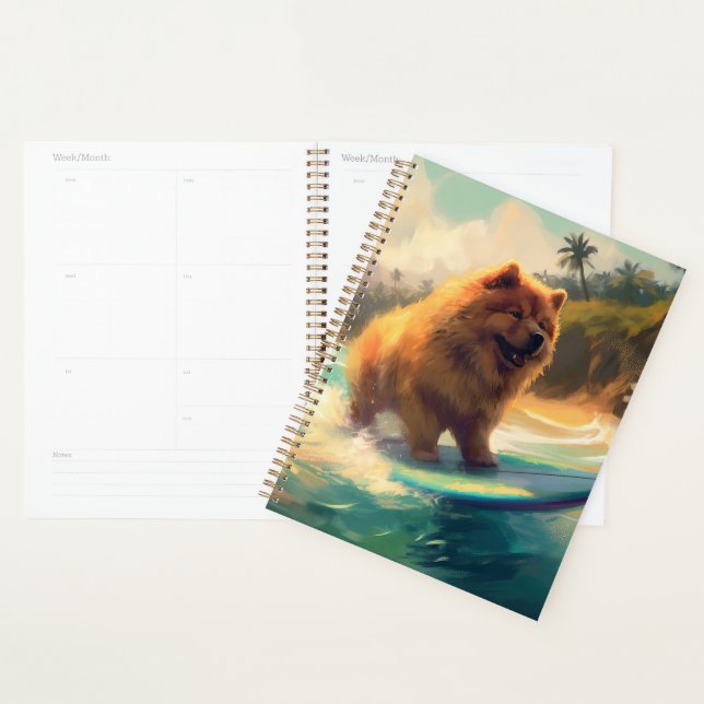 Chow Chow Beach Surfing Painting Planner (Display)