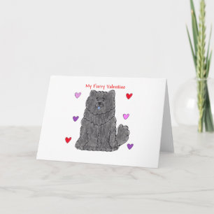 Chow Chow Black Furry Valentine Holiday Card