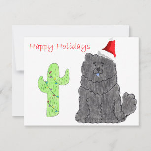 Chow Chow Black Holiday Card