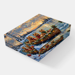 Chow Chow Christmas Boat Holiday Paperweight