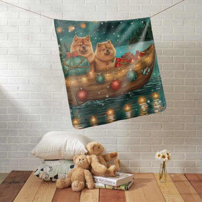 Chow Chow Christmas Festive Voyage Baby Blanket (In Situ)