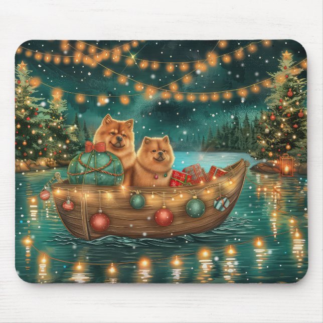 Chow Chow Christmas Festive Voyage Mouse Pad (Front)