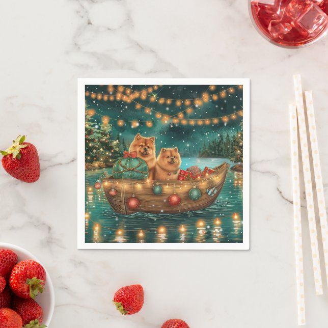 Chow Chow Christmas Festive Voyage Napkins (Insitu)