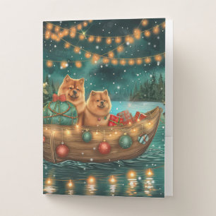 Chow Chow Christmas Festive Voyage Pocket Folder
