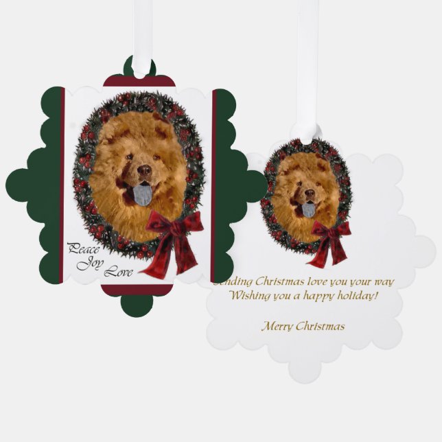 Chow Chow Christmas Gifts Ornament Card (Front/Back)