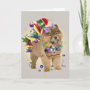 Chow Chow Christmas Lights cards