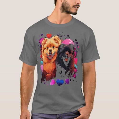 Chow Chow Couple Valentine T_Shirt