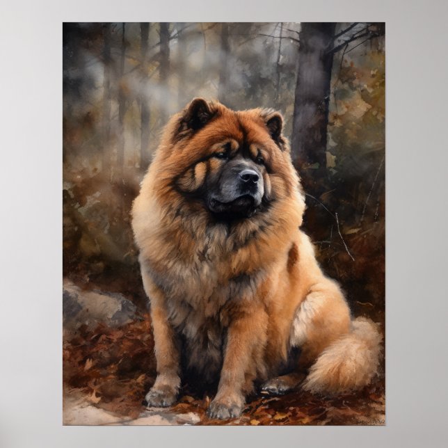 Chow Chow Dog Art Print Poster (Front)