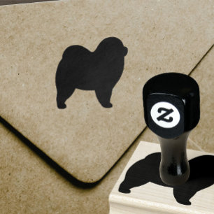 Chow Chow Dog Breed Silhouette Rubber Stamp